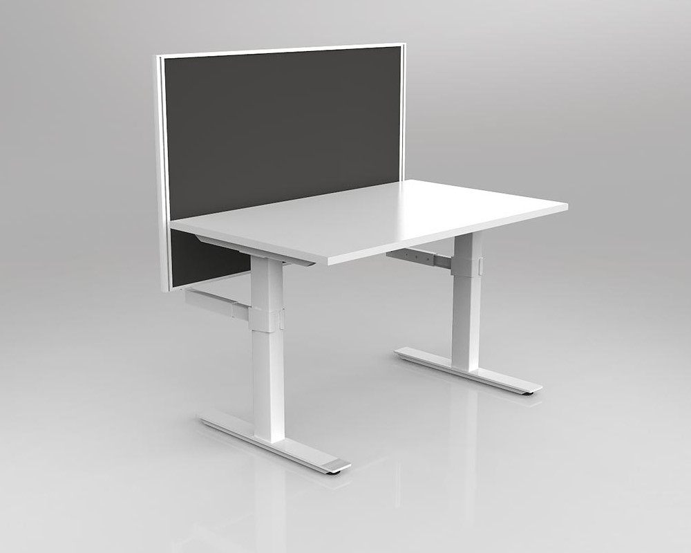 Agile Fixed Height Workstation - rectangle leg - with Studio 50 Screen